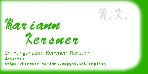 mariann kersner business card